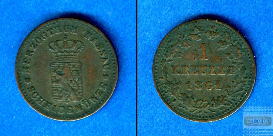 Nassau 1 Kreuzer 1861  ss