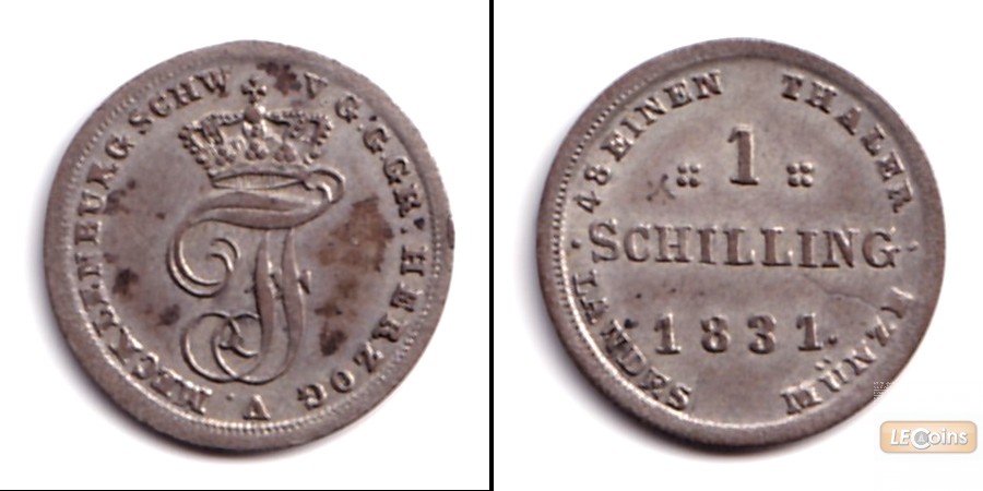 Mecklenburg Schwerin 1 Schilling 1831  f.vz