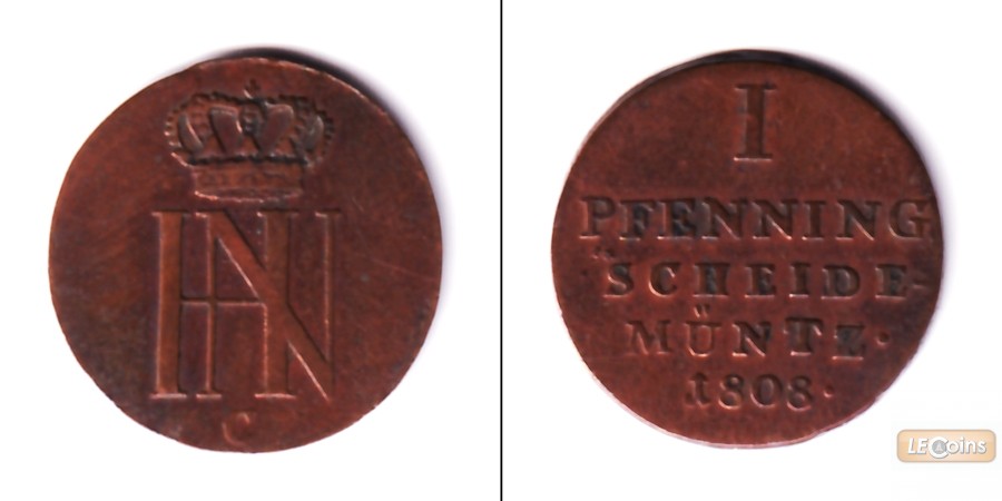 Westphalen 1 Pfennig 1808 C  ss  selten