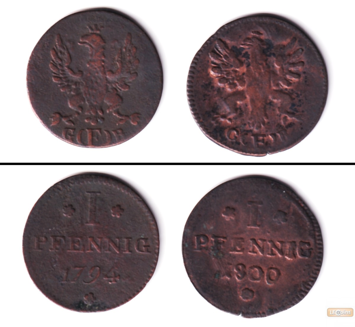 Lot: Frankfurt 2x 1 Pfennig  s-ss  [1794-1800]
