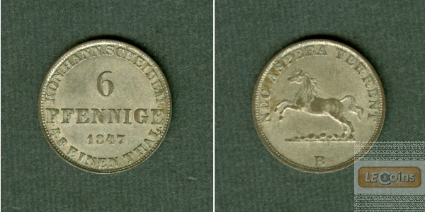Hannover 6 Pfennige 1847 B  vz-stgl.