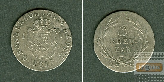 Baden 3 Kreuzer 1817  s-ss
