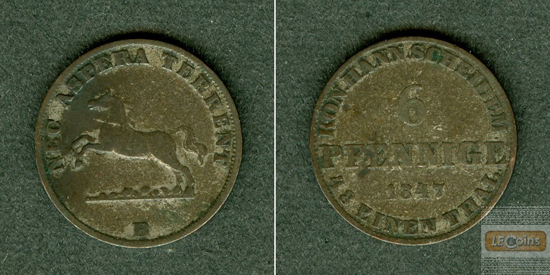 Hannover 6 Pfennige 1847 B  ss+