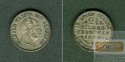 Preussen 2 1/2 Silber Groschen 1863 A  vz-