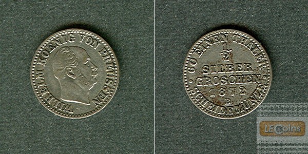 Preussen 1/2 Silber Groschen 1872 B  ss+
