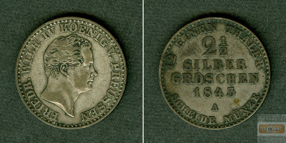 Preussen 2 1/2 Silber Groschen 1843 A  ss