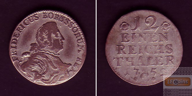Preussen 1/12 Taler (Doppel-Groschen) 1752 C  f.ss