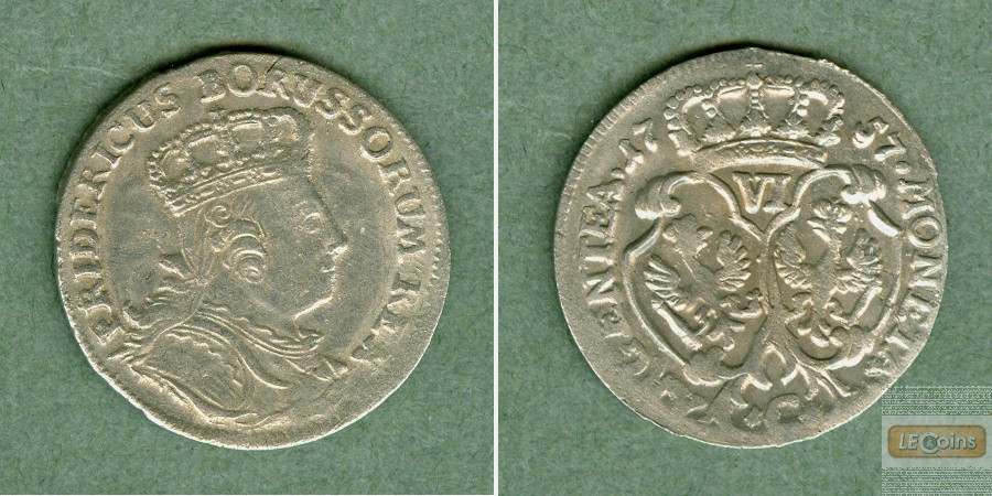 Preussen 6 Groschen 1757 C  ss-vz
