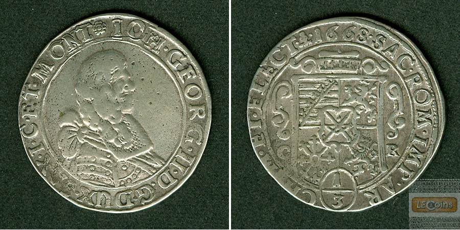 Sachsen 1/3 Taler 1668 CR  ss/ss-vz