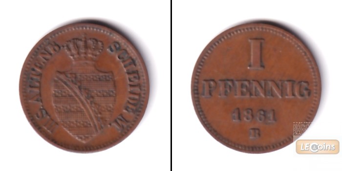 Sachsen Altenburg 1 Pfennig 1861 B  f.vz