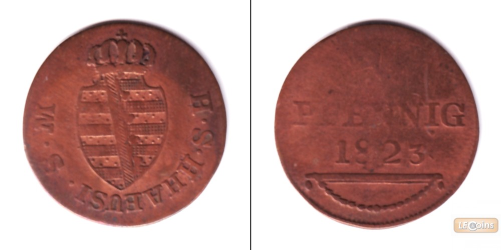 Sachsen Hildburghausen 1 Pfennig 1823  s-ss  selten!
