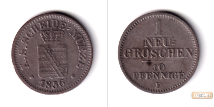Sachsen 1 Neugroschen (10 Pfennige) 1856 F  ss
