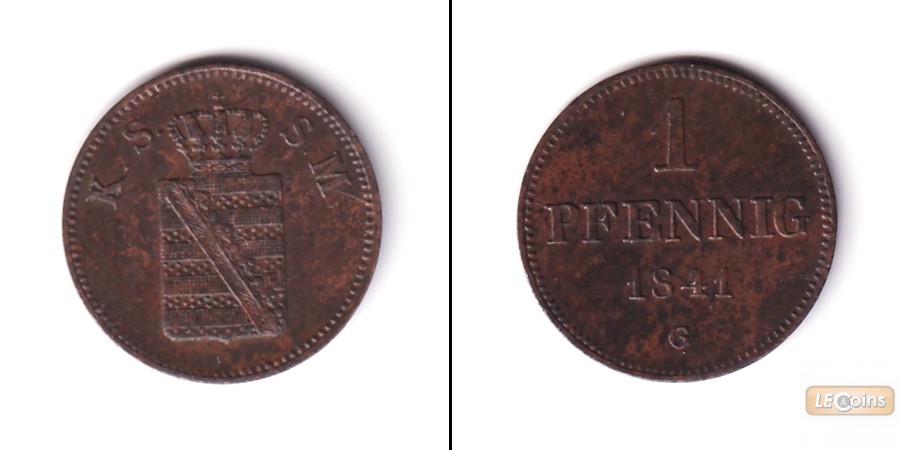 Sachsen 1 Pfennig 1841 G  ss-vz  selten
