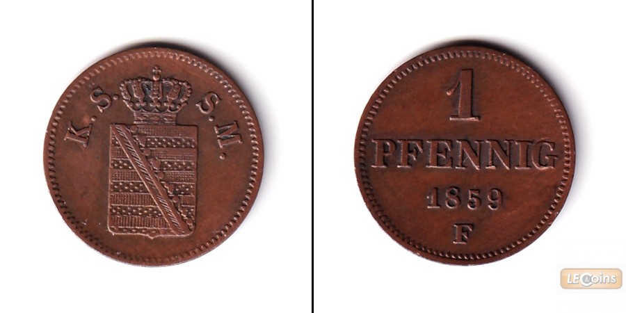 Sachsen 1 Pfennig 1859 F  ss+