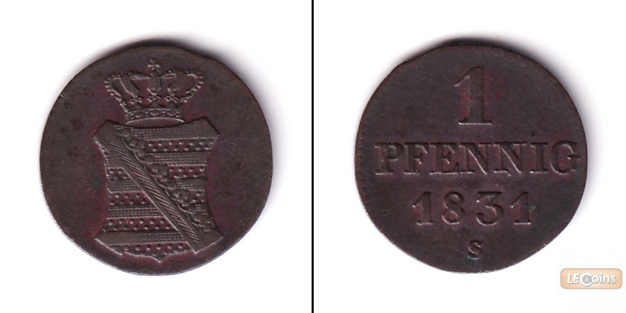 Sachsen 1 Pfennig 1831 S  ss+