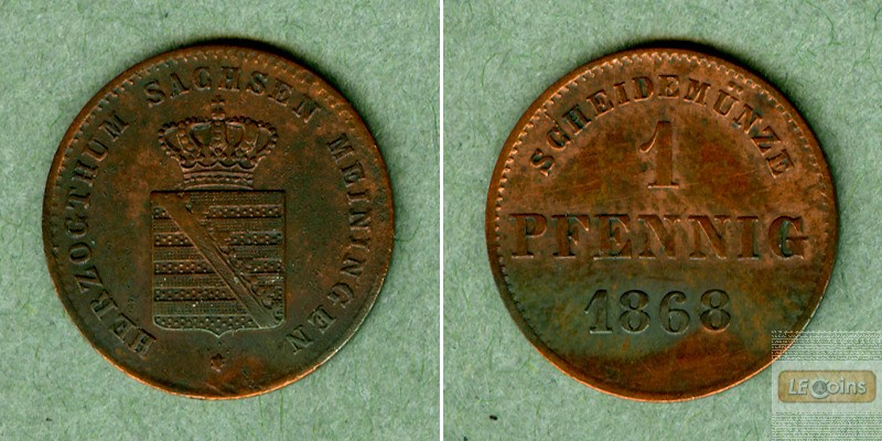Sachsen Meiningen 1 Pfennig 1868  ss-vz