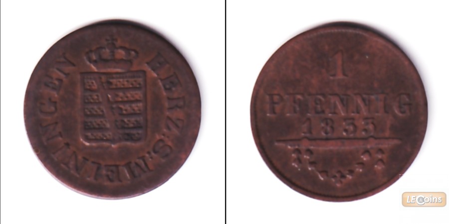 Sachsen Meiningen 1 Pfennig 1833  ss+