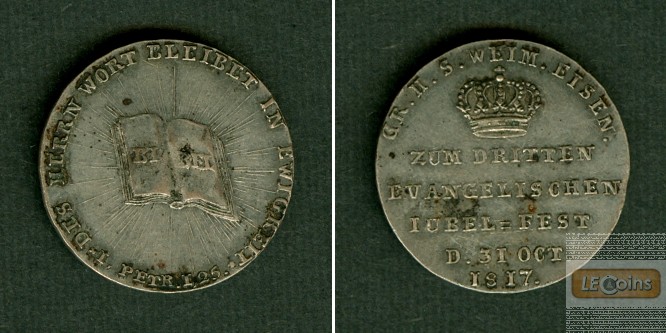 Sachsen Weimar Eisenach Medaille 3. Jubelfest 1817  ss-vz