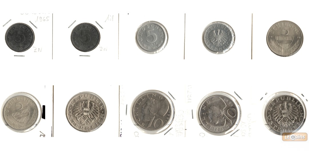 Lot:  ÖSTERREICH  10x  Münzen  [1965-1990]