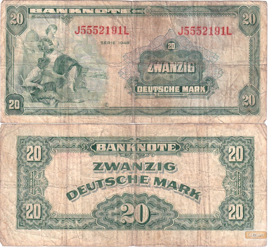 BDL: 20 DEUTSCHE MARK 1948  Ro.240  Serie L  IV