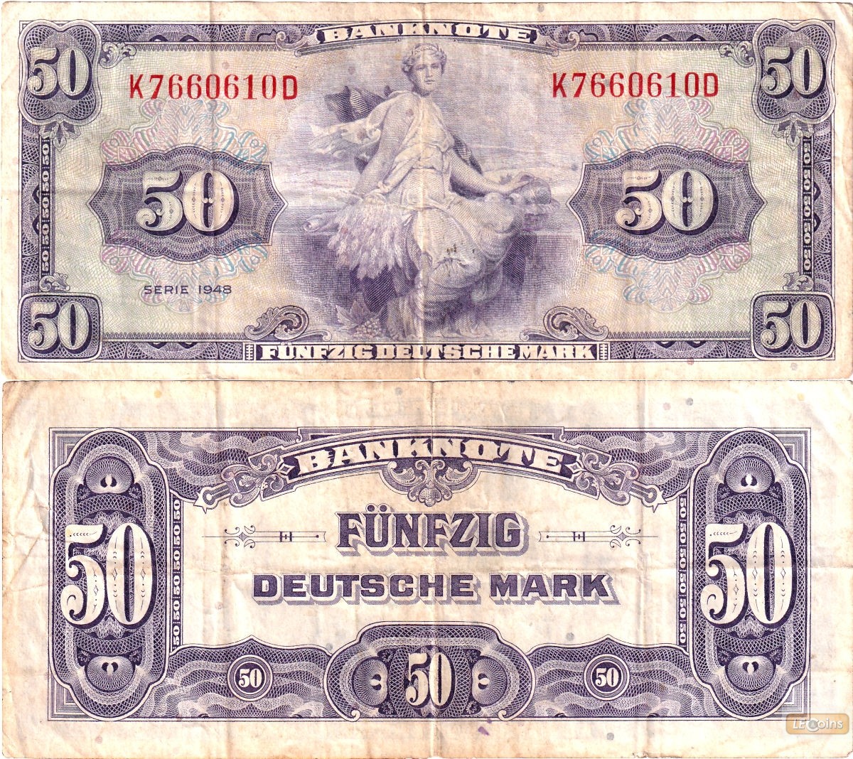 BDL: 50 DEUTSCHE MARK 1948  Ro.242  Serie D  IV