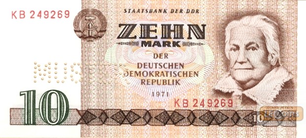 DDR: 10 MARK 1971  Ro.359 M  Musternote  I