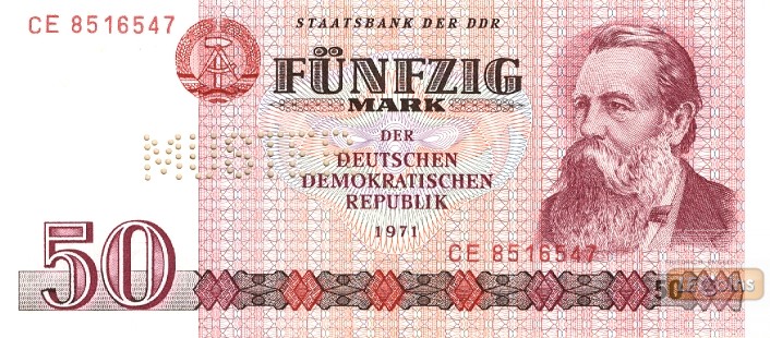 DDR: 50 MARK 1971  Ro.360 M  Musternote  I-