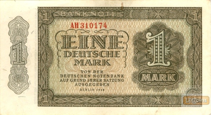 DDR: 1 DEUTSCHE MARK 1948  Ro.340b  II