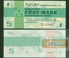 DDR: Forum-Scheck 5 MARK 1979  Ro.369b  Ersatznote  I