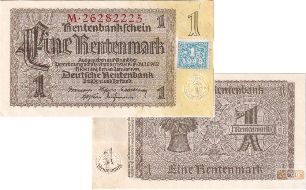 DDR: 1 DEUTSCHE MARK 1948  Kuponausgabe  Ro.330b  I