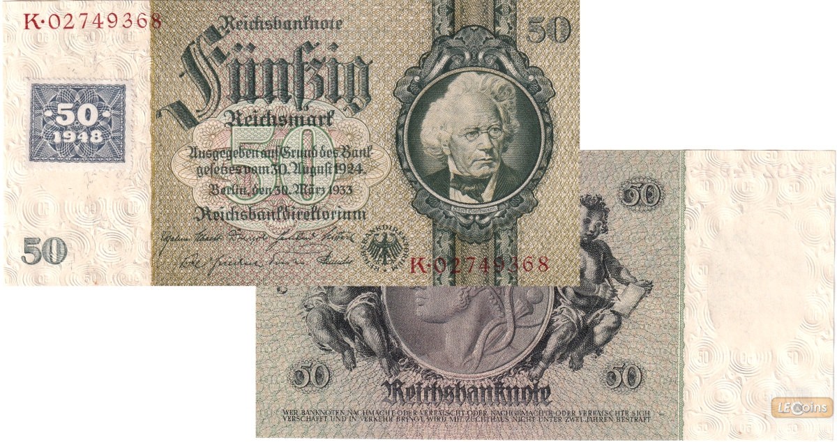 DDR: 50 DEUTSCHE MARK 1948  Kuponausgabe  Ro.337d  I  selten