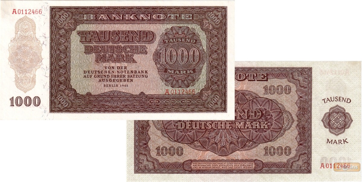 DDR: 1000 DEUTSCHE MARK 1948  Ro.347  I  selten