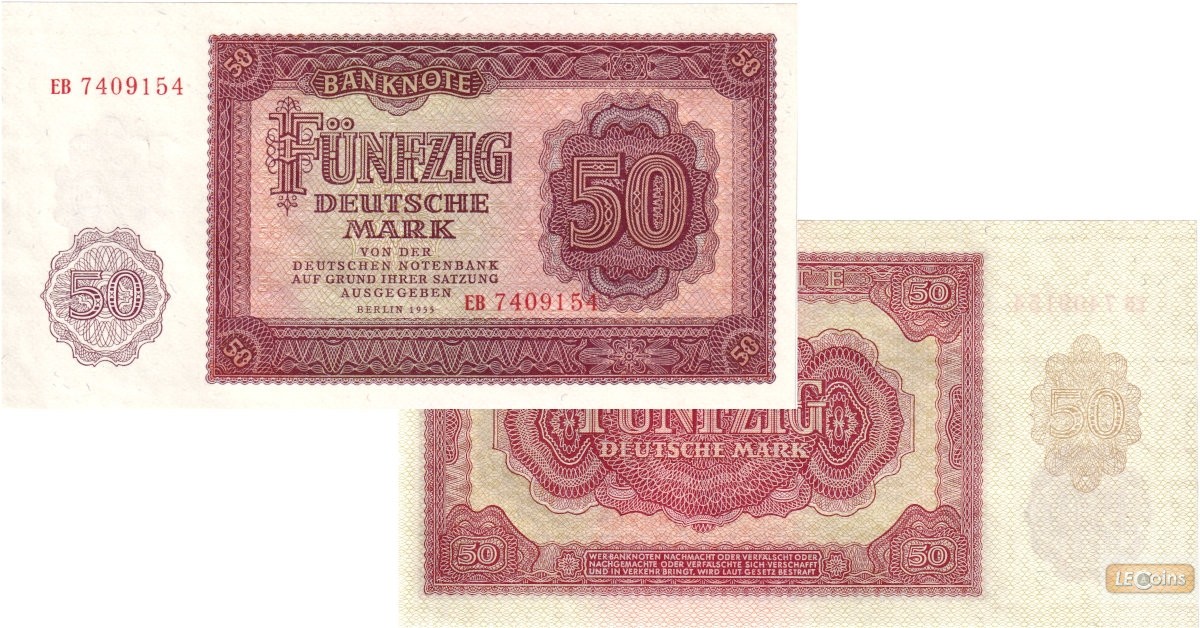 DDR: 50 DEUTSCHE MARK 1955  Ro.352a  I-