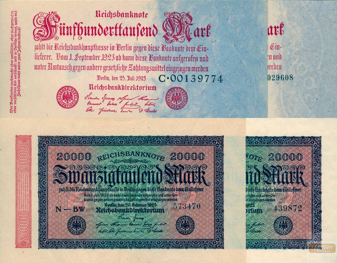 Lot: Deutsche Reichsbank 4x  Inflation  I  1923