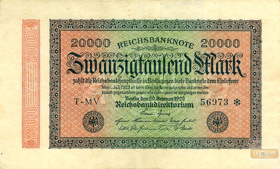 20.000 MARK 1923  Ro.84a  III+