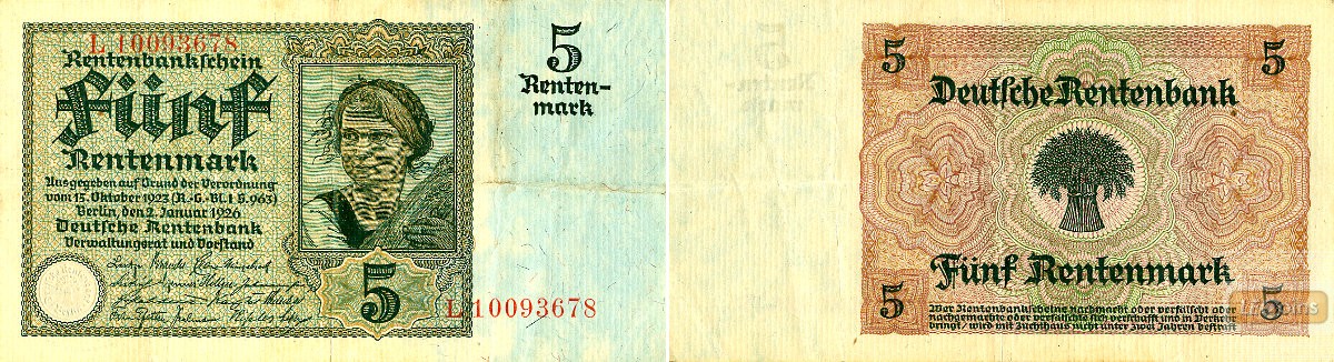 5 RENTENMARK 1926  Ro.164b  III