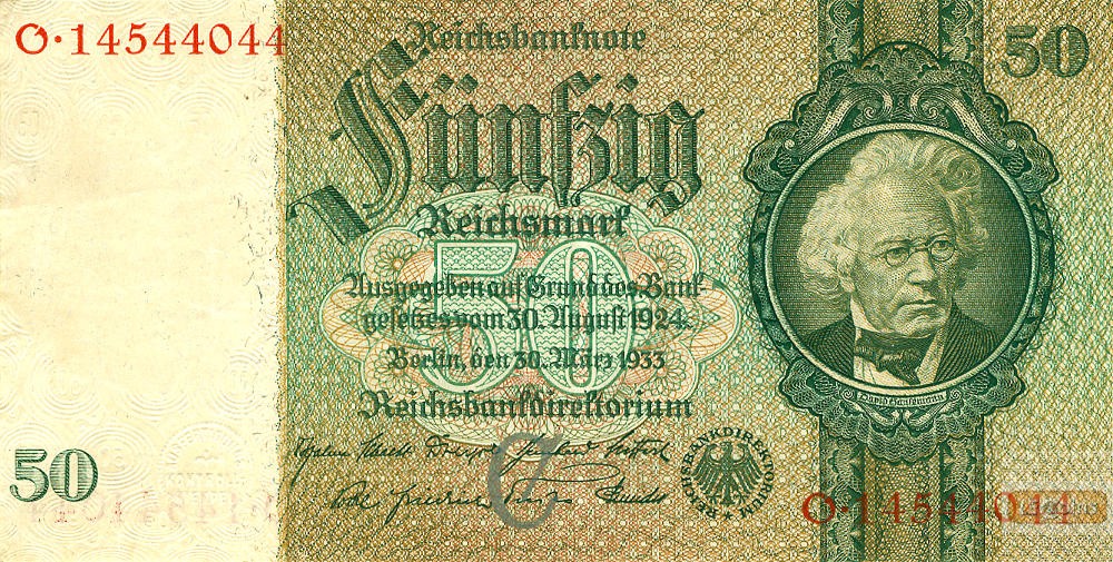 50 REICHSMARK 1933  Ro.175b  Friedensdruck  II