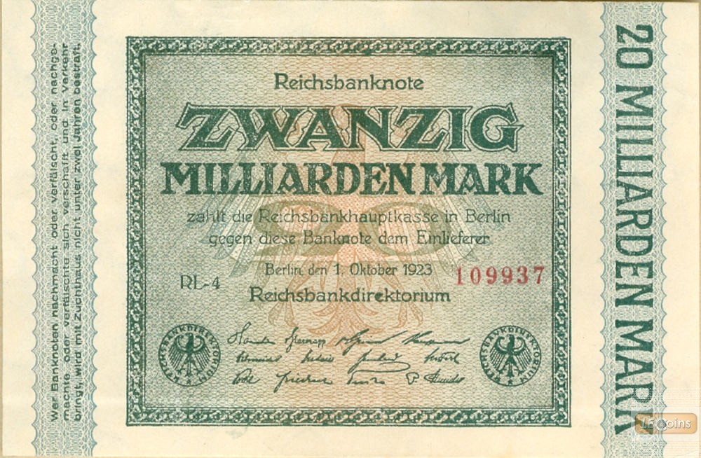 20 MILLIARDEN MARK 1923  Ro.115b  I-II