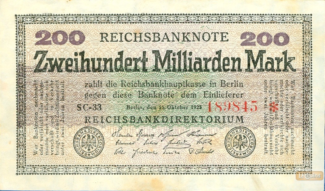 200 MILLIARDEN MARK 1923  Ro.118f  II+