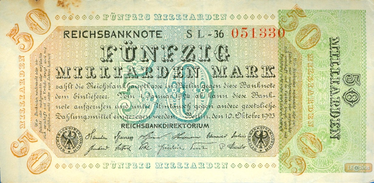 50 MILLIARDEN MARK 1923  Ro.117b  III+