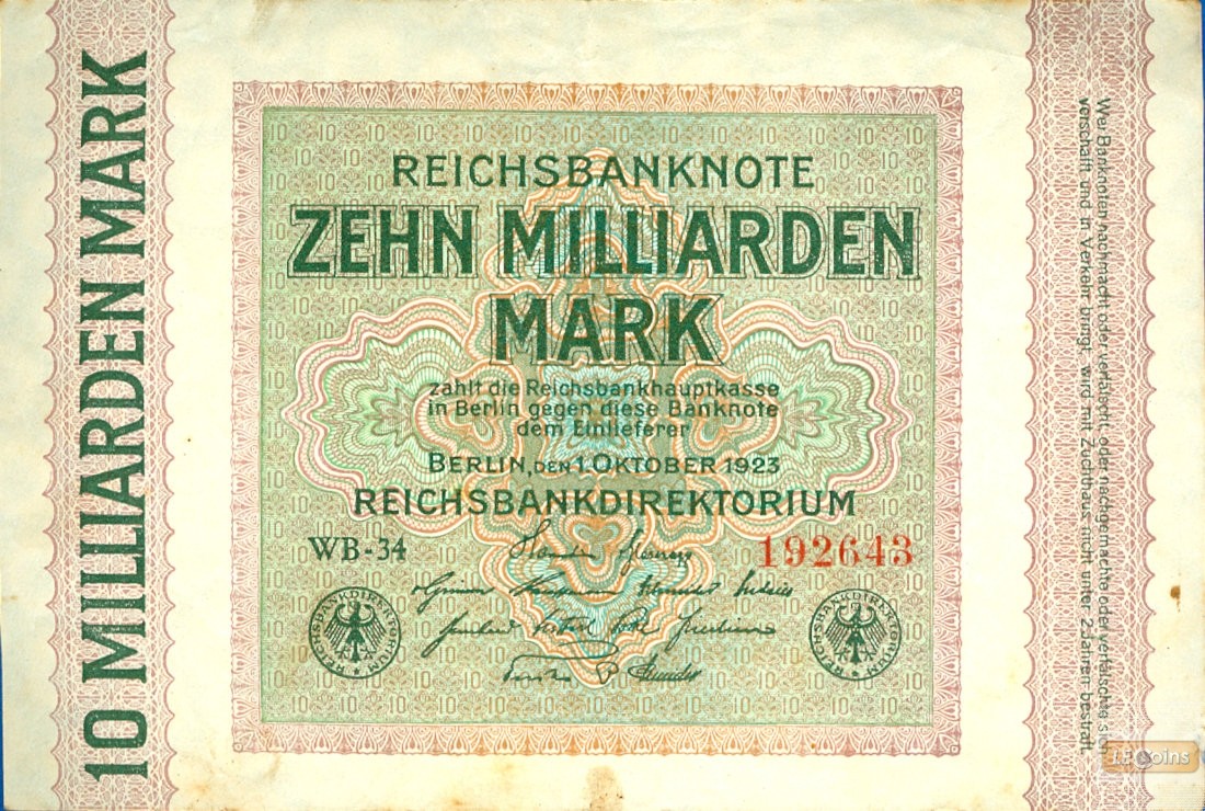 10 MILLIARDEN MARK 1923  Ro.114c  III