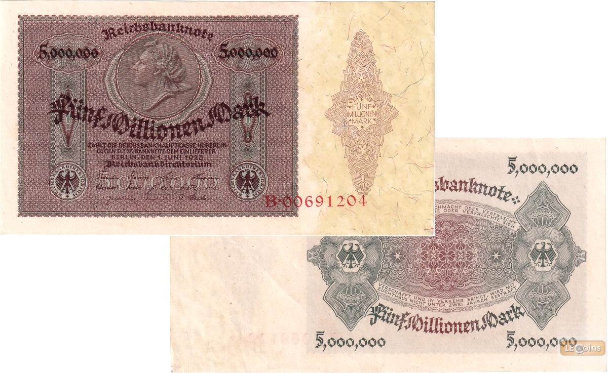 5 MILLIONEN MARK 1923  Ro.88  II+
