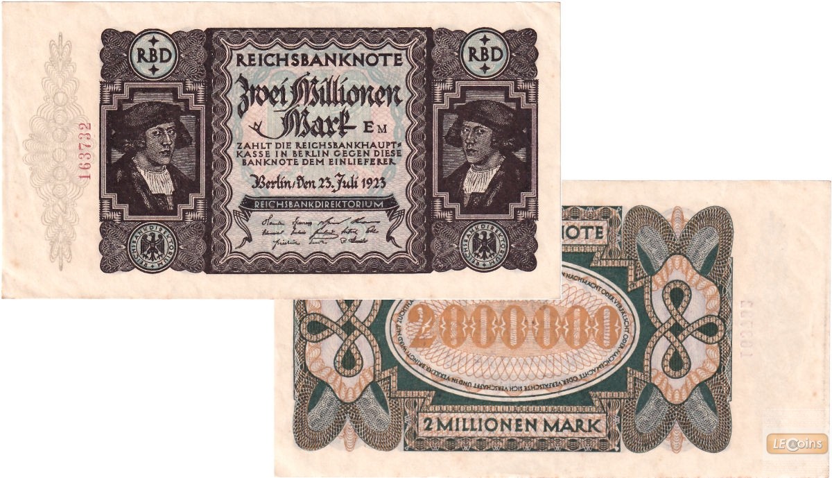 2 MILLIONEN MARK 1923  Ro.89a  II+