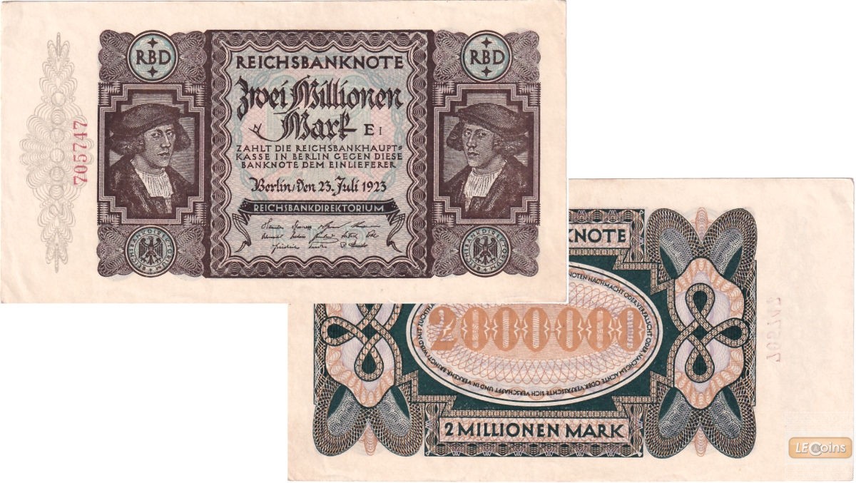 2 MILLIONEN MARK 1923  Ro.89b  I-II