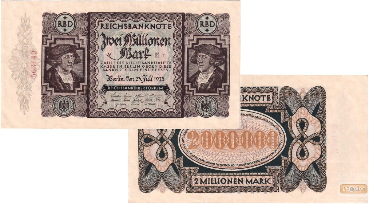 2 MILLIONEN MARK 1923  Ro.89b  II+