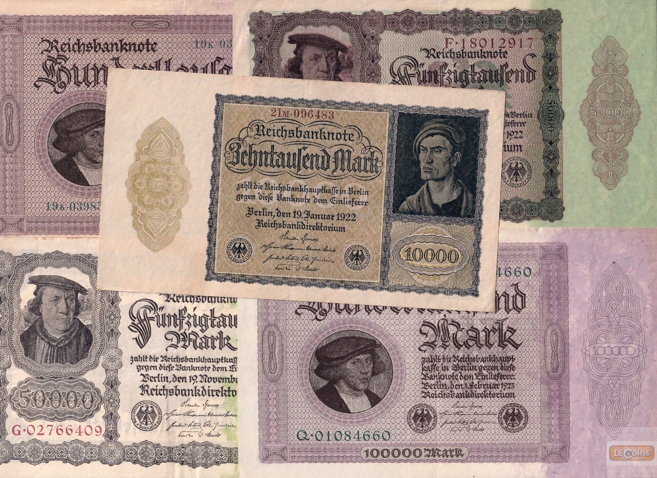Lot: Deutsche Reichsbank 5x Banknote Inflation  II-III  [1922-1923]