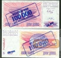 Bosnien Herzegowina: 100000 Dinar 1993  (KM 34a)  I