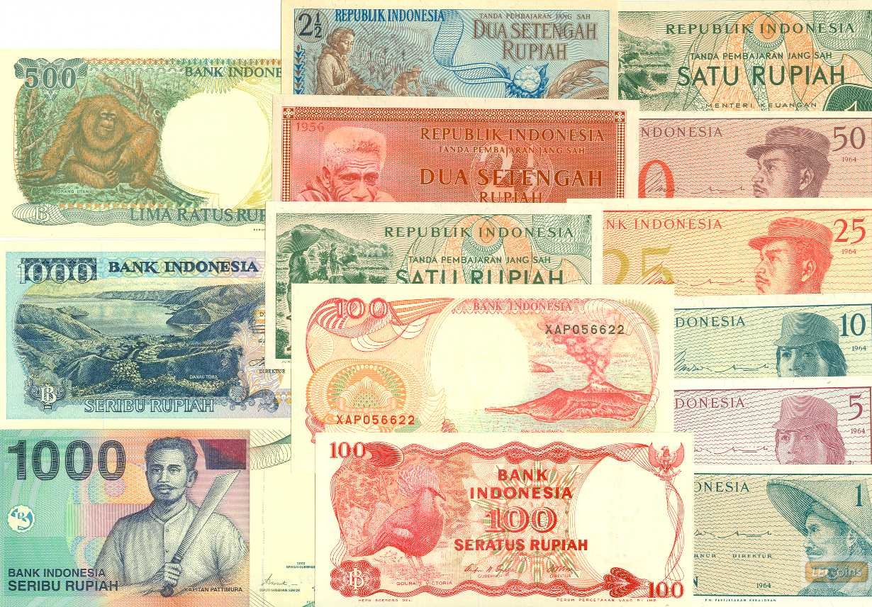 Lot: INDONESIEN  14x Banknote  I  [1956-2000]