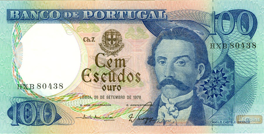 PORTUGAL  100 Escudos 1978 #169b  I