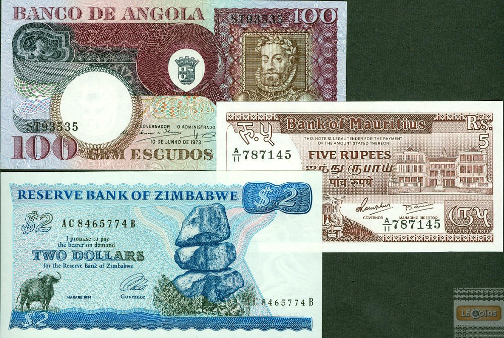 Lot: AFRIKA / AFRICA Mix  3x Banknote  I  [1973-1994]
